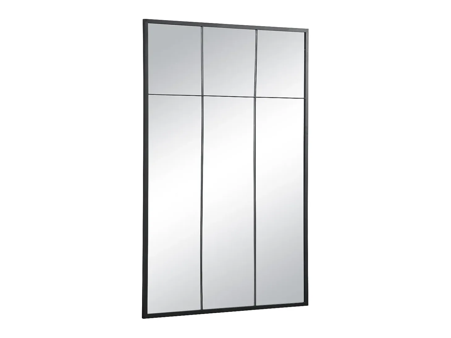 Espelho estilo janela industrial em ferro - C.105 x A.150 cm - Preto - BELLAGIO