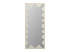 Espelho grande retangular estrutura ondulada em metal C70 x A160 cm bege - GANSU