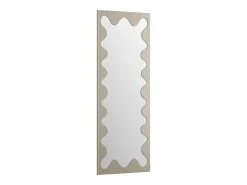 Espelho grande retangular estrutura ondulada em metal C70 x A160 cm bege - GANSU