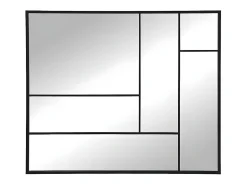 Espelho industrial desestruturado em metal - C. 130 x A. 150 cm - Preto - MALDONIA