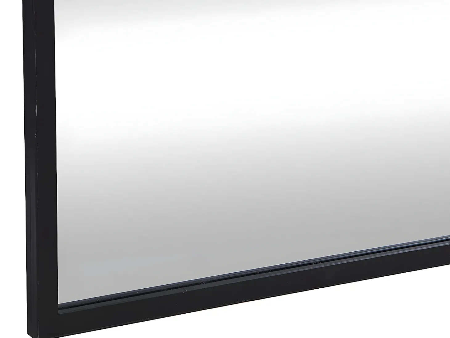 Espelho industrial desestruturado em metal - C. 130 x A. 150 cm - Preto - MALDONIA