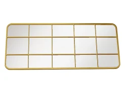 Espelho janela art déco em metal C60 x A140 cm dourado - SCIARA
