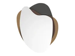 Espelho orgânico design C55 x A71 cm, castanho e cinza fumado LISHIA
