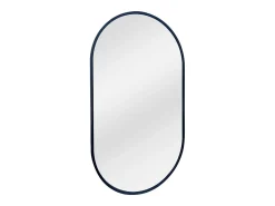 Espelho oval de alumínio - L. 40 x A. 70 cm, Preto, INARA