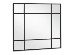Espelho quadrado 100x100 com estrutura em metal preto