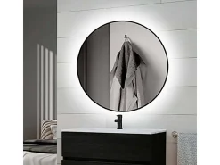 Espelho redondo com iluminação decorativa LED Zeus para banheiro e casa