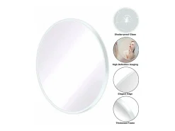 Espelho redondo de parede, 60x60cm Modern HD Mirror em cenário para decorar, banheiro, quarto, branco