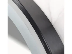 Espelho redondo LED para banheiro 80cm preto com 3 cores ajustáveis ​​antiembaçante 80x80cm
