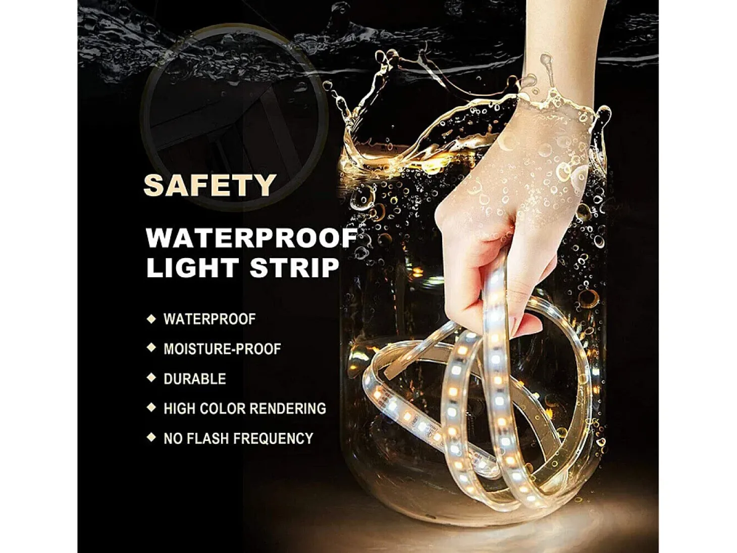 Espelho redondo LED para banheiro dourado com 3 cores reguláveis antiembaçante 60x60cm