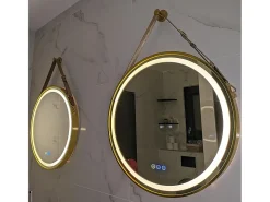 Espelho redondo LED para banheiro 80cm iluminação com 3 cores ajustáveis ​​antiembaçante 80x80cm
