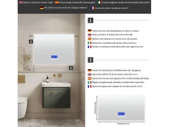 Espelho redondo para banheiro 80x100 cm - LED, Bluetooth, temperatura, desembaçador, iluminação, toque, 6 configurações