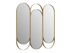 Espelho tríptico art déco em metal C76 x A69,5 cm dourado - JICHIMI