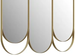 Espelho tríptico art déco em metal C76 x A69,5 cm dourado - JICHIMI