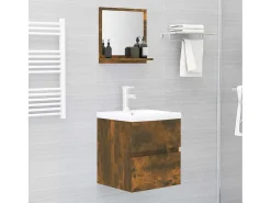 Espelho WC 40x10,5x37 cm derivados de madeira carvalho fumado