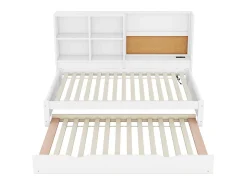 Espreguiçadeira com cama de gavetão - 90x200cm - com prancheta e compartimentos de arrumação - Branco