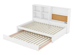 Espreguiçadeira com cama de gavetão - 90x200cm - com prancheta e compartimentos de arrumação - Branco