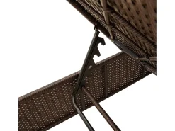 Espreguiçadeira com mesa e almofadão vime PE castanho