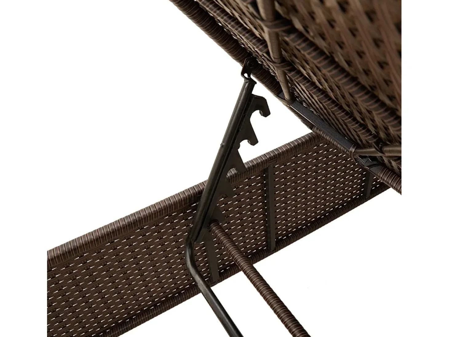Espreguiçadeira com mesa e almofadão vime PE castanho