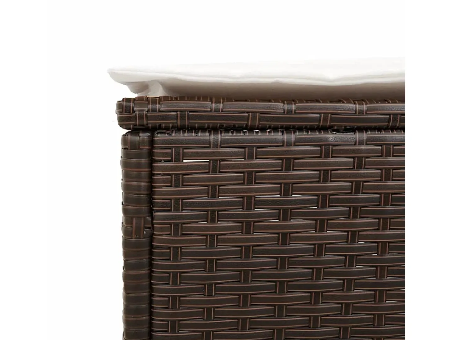 Espreguiçadeira com mesa e almofadão vime PE castanho
