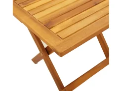 Espreguiçadeira com mesa madeira de acácia maciça/tecido preto