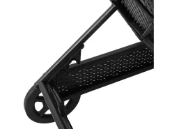 Espreguiçadeira com rodas e almofadão vime PE preto