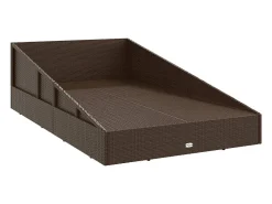 Espreguiçadeira de jardim 110x200 cm vime PE castanho