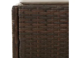 Espreguiçadeira de jardim 110x200 cm vime PE castanho