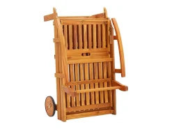 Espreguiçadeira de jardim com mesa e almofadão acácia maciça