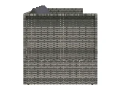 Espreguiçadeira de jardim 200x60 cm vime PE cinzento