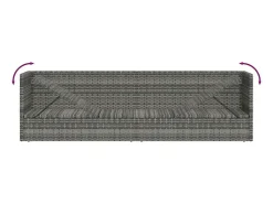 Espreguiçadeira de jardim 200x60 cm vime PE cinzento