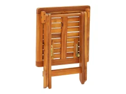 Espreguiçadeira de jardim com mesa e almofadão acácia maciça
