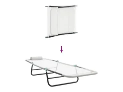 Espreguiçadeira dobrável 2 pcs Creme 182 x 55 x 85,5 cm