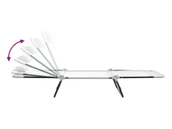 Espreguiçadeira dobrável 2 pcs Creme 182 x 55 x 85,5 cm
