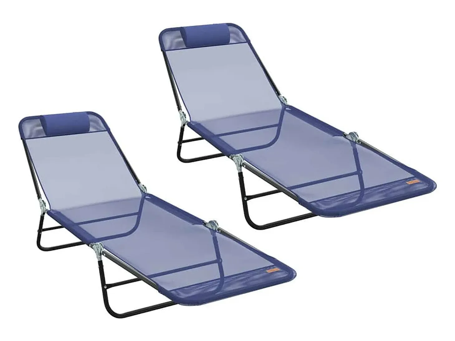 Espreguiçadeira dobrável 2 pcs Azul Marinho 182 x 55 x 85,5 cm