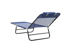 Espreguiçadeira dobrável 2 pcs Azul Marinho 182 x 55 x 85,5 cm