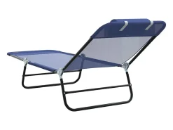 Espreguiçadeira dobrável 2 pcs Azul Marinho 182 x 55 x 85,5 cm