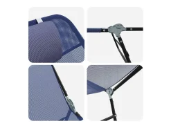 Espreguiçadeira dobrável 2 pcs Azul Marinho 182 x 55 x 85,5 cm
