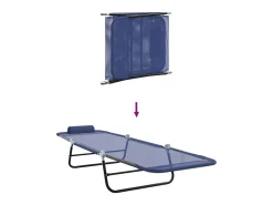 Espreguiçadeira dobrável 2 pcs Azul Marinho 182 x 55 x 85,5 cm