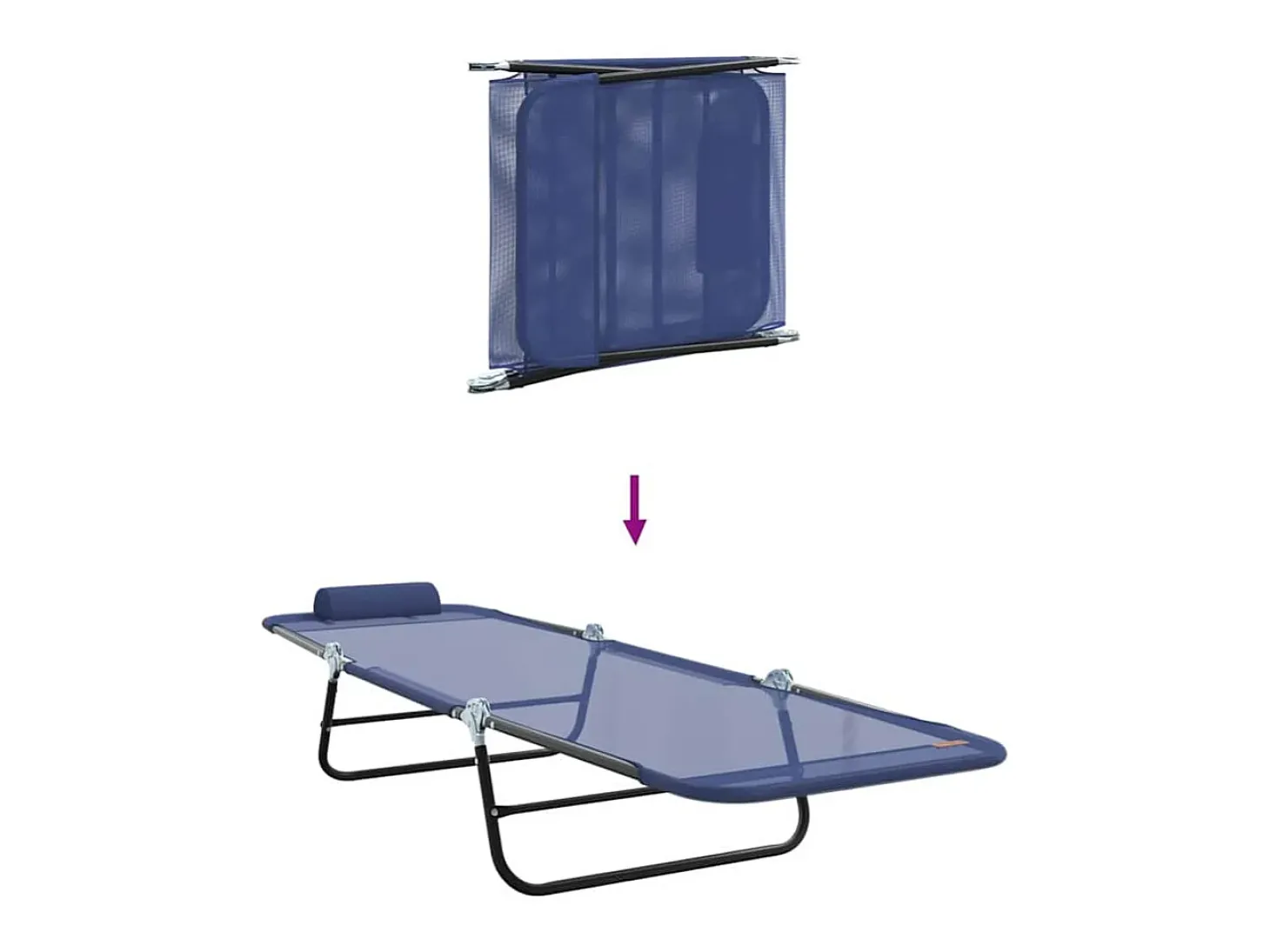 Espreguiçadeira dobrável 2 pcs Azul Marinho 182 x 55 x 85,5 cm