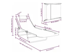 Espreguiçadeira dobrável Creme 182 x 55 x 85,5 cm Textilene