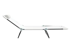 Espreguiçadeira dobrável Creme 182 x 55 x 85,5 cm Textilene