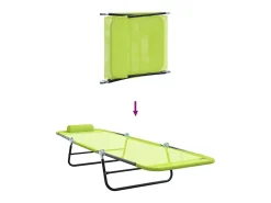 Espreguiçadeira dobrável Verde 182 x 55 x 85,5 cm Textilene