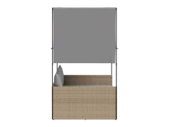 Espreguiçadeira dupla com teto e cortinas vime PE bege
