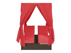 Espreguiçadeira Dupla Vermelho 205 x 129 x 200 cm vime PE