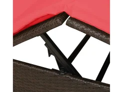 Espreguiçadeira Dupla Vermelho 205 x 129 x 200 cm vime PE
