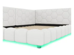 Espreguiçadeira em veludo 140x200cm - com LED e porta USB - Branco