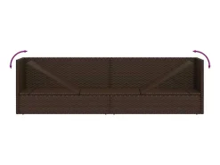 Espreguiçadeira jardim c/ almofadão+almofadas vime PE castanho