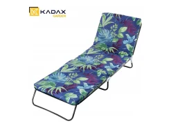 Espreguiçadeira KADAX, Espreguiçadeira dobrável com 5 modos de ajuste, Cama dobrável com estofamento, Espreguiçadeira de três pernas com capacidade de carga de até