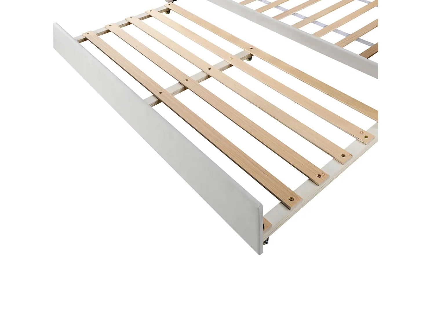 Espreguiçadeira 90x200cm com LED + cama de gavetão 90x190cm - estofada em tecido veludo - Bege (colchão não incluído)