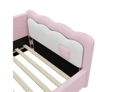 Espreguiçadeira 90x200cm com LED e base de ripas - Rosa